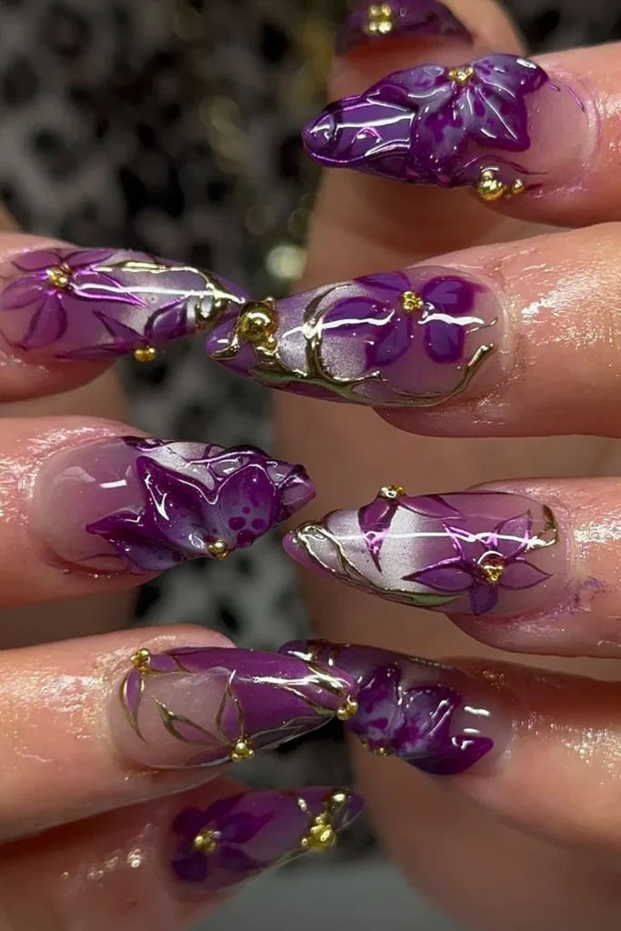 Purple Fall Nails 12