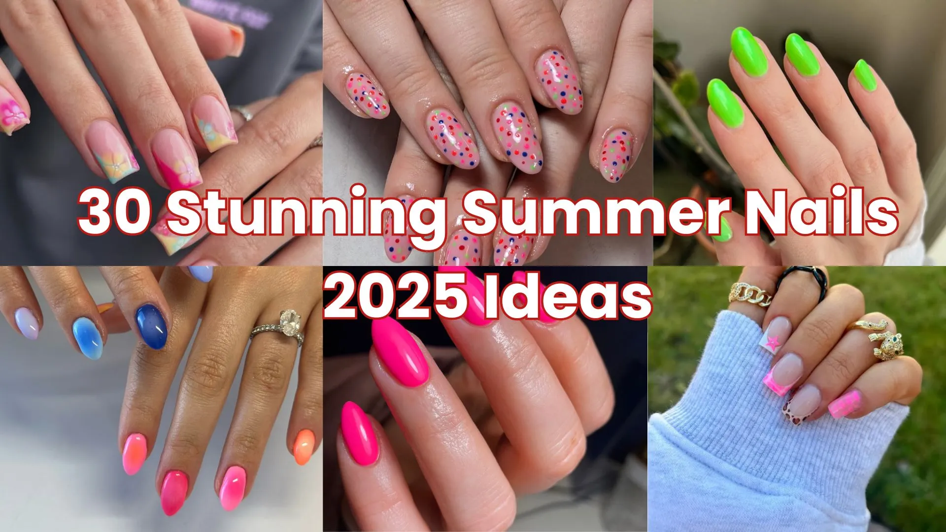 Neon Confetti Nails for Summer 2025