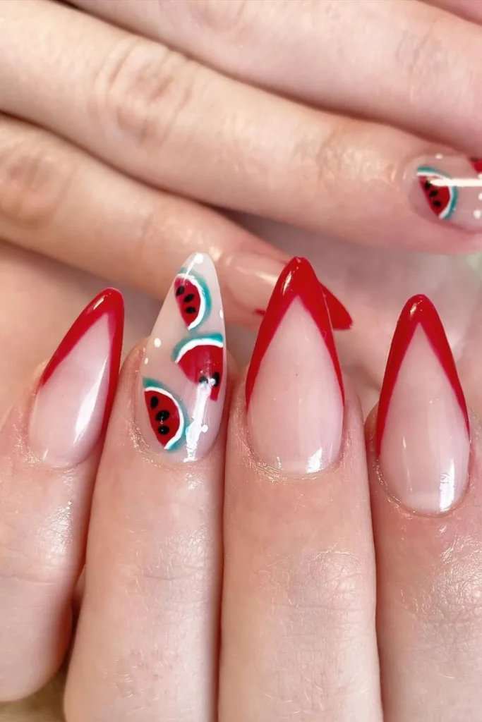45+ Trendy Watermelon Nails Designs 2 Watermelon Nails 1