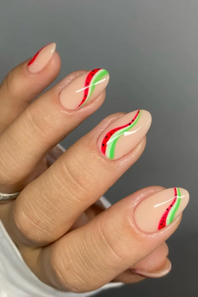 45+ Trendy Watermelon Nails Designs 13 Watermelon Nails 12