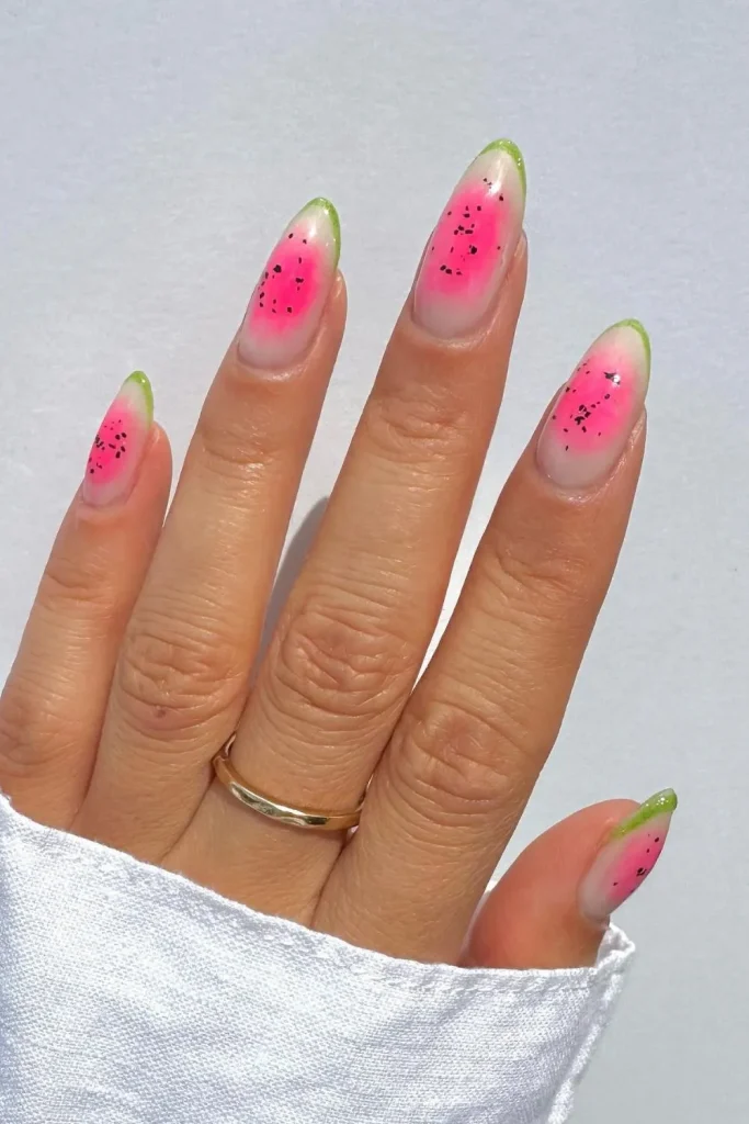 45+ Trendy Watermelon Nails Designs 14 Watermelon Nails 13