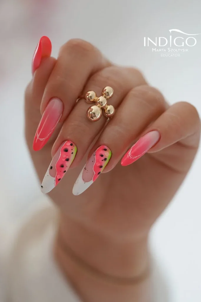 45+ Trendy Watermelon Nails Designs 18 Watermelon Nails 17