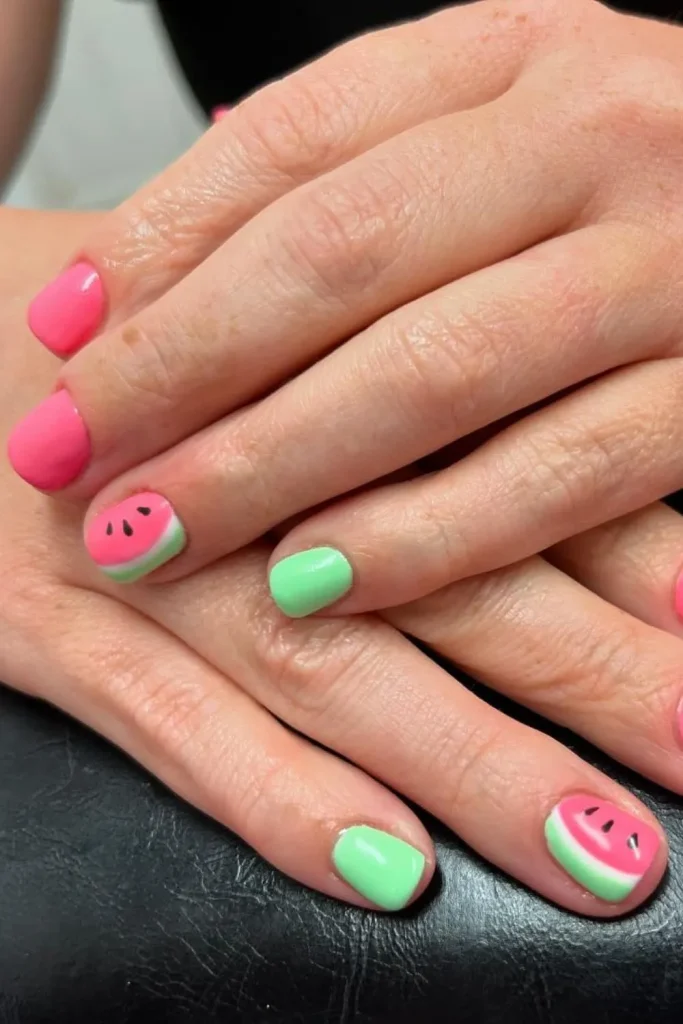 45+ Trendy Watermelon Nails Designs 20 Watermelon Nails 19