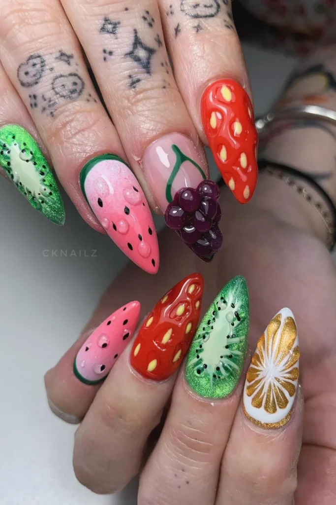 45+ Trendy Watermelon Nails Designs 22 Watermelon Nails 21