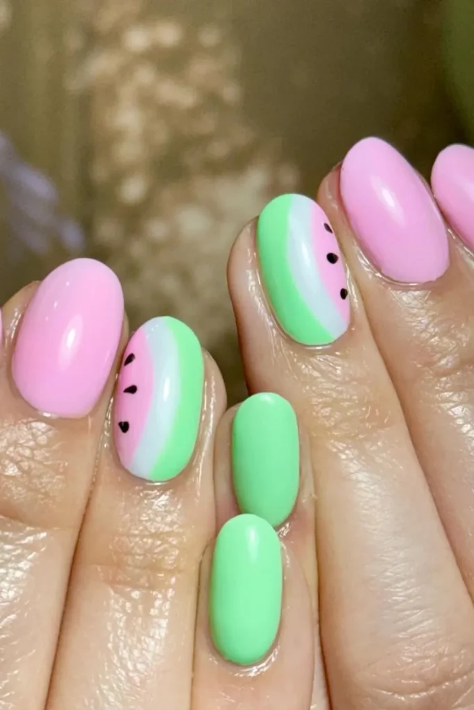 45+ Trendy Watermelon Nails Designs 25 Watermelon Nails 24