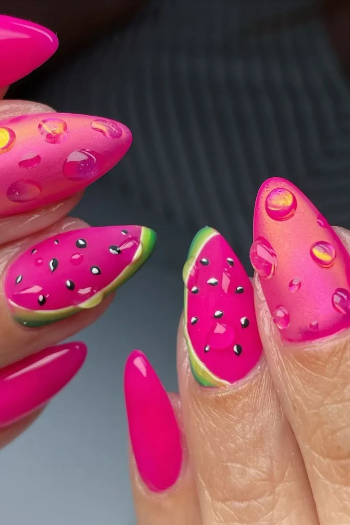 45+ Trendy Watermelon Nails Designs 30 Watermelon Nails 29