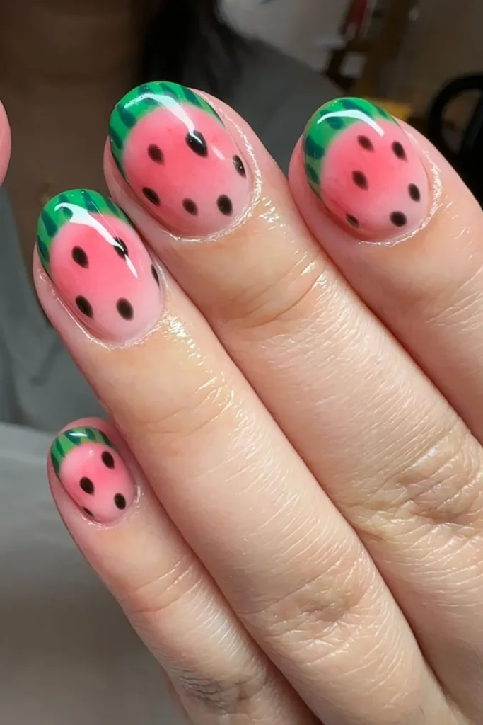 45+ Trendy Watermelon Nails Designs 31 Watermelon Nails 30