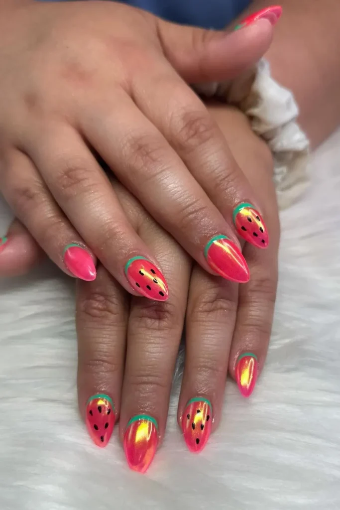 45+ Trendy Watermelon Nails Designs 36 Watermelon Nails 35