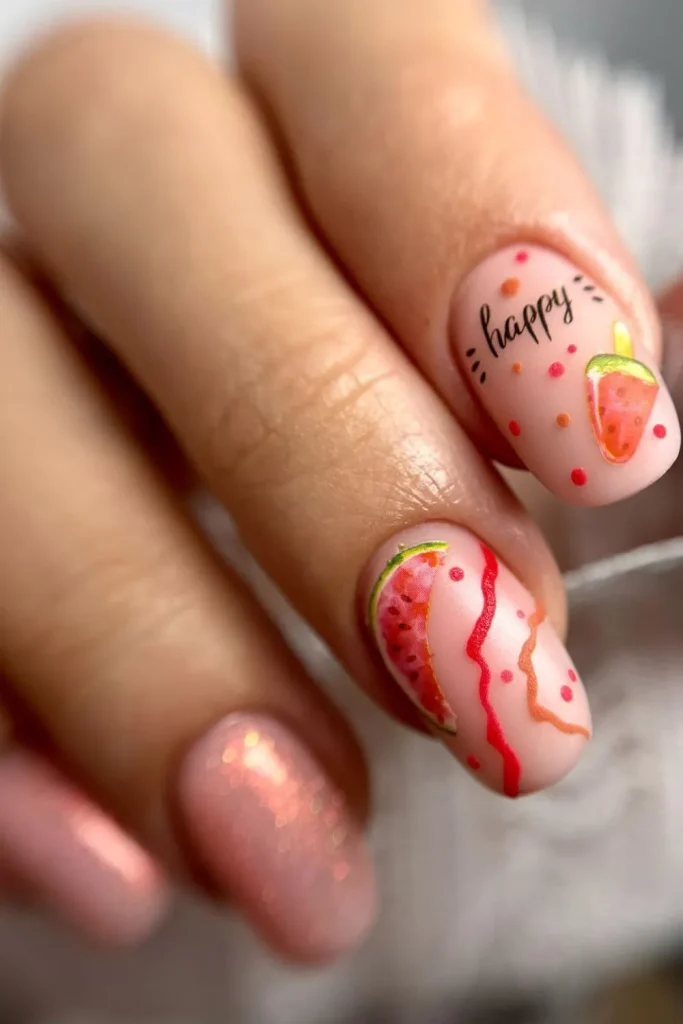 45+ Trendy Watermelon Nails Designs 38 Watermelon Nails 37