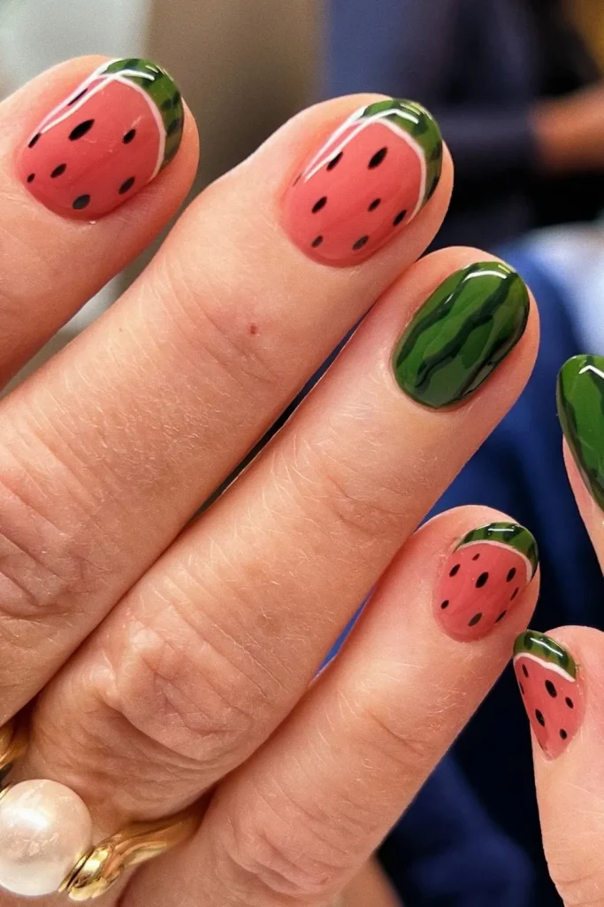 45+ Trendy Watermelon Nails Designs 42 Watermelon Nails 41