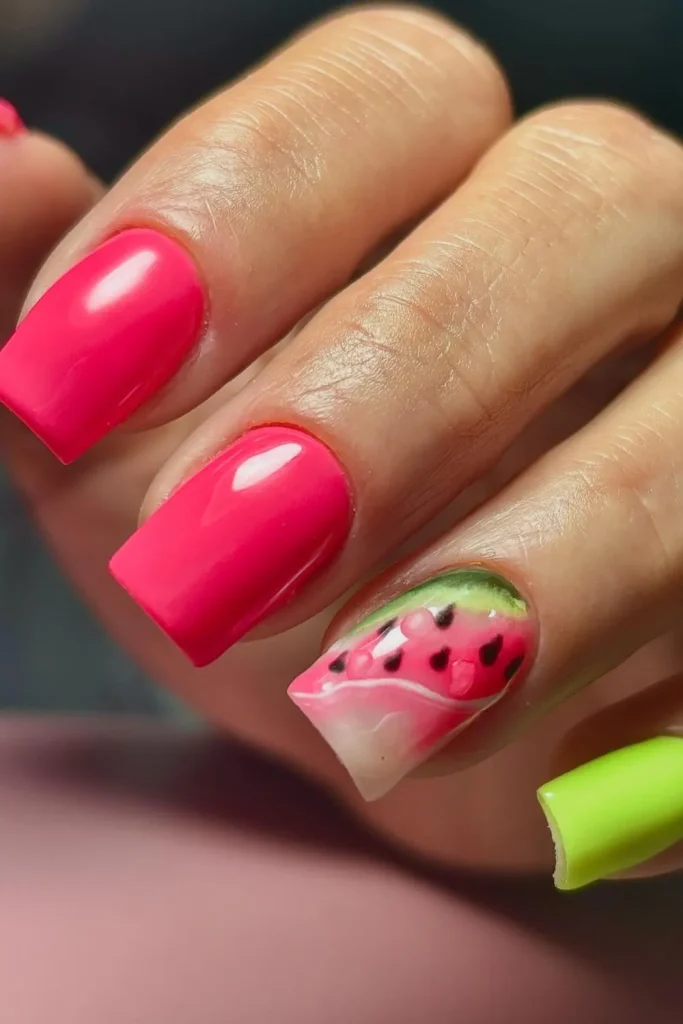 45+ Trendy Watermelon Nails Designs 43 Watermelon Nails 42