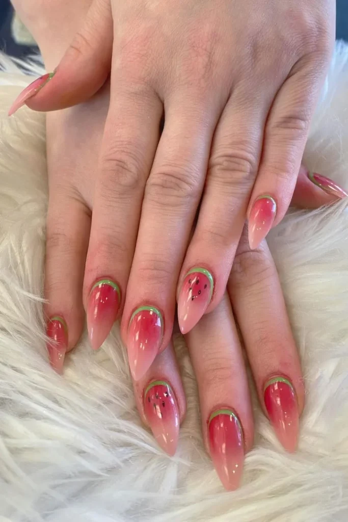 45+ Trendy Watermelon Nails Designs 44 Watermelon Nails 43