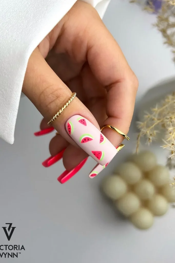 45+ Trendy Watermelon Nails Designs 45 Watermelon Nails 44