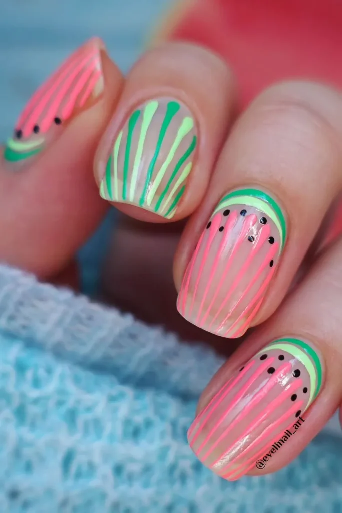 45+ Trendy Watermelon Nails Designs 9 Watermelon Nails 8