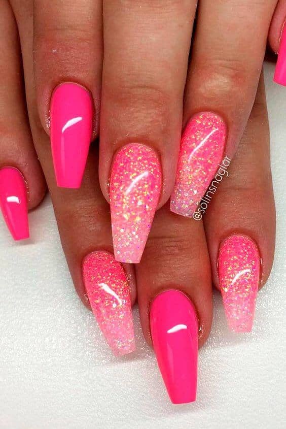 32 Stunning Hot Pink Nails With Design For 3 hot pink nails