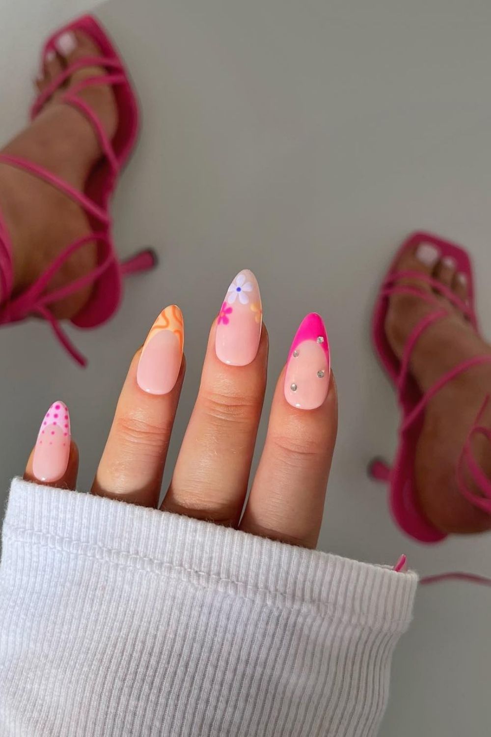 55 Trendy Summer Almond Nails Designs | Must Try In 5 Summer Floral Fun