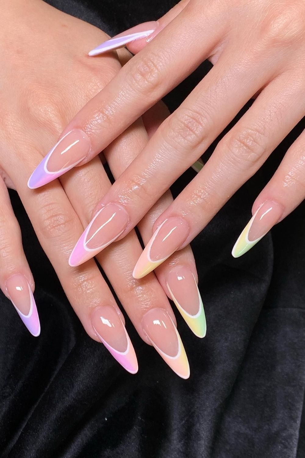 55 Trendy Summer Almond Nails Designs | Must Try In 18 Pastel French Tips