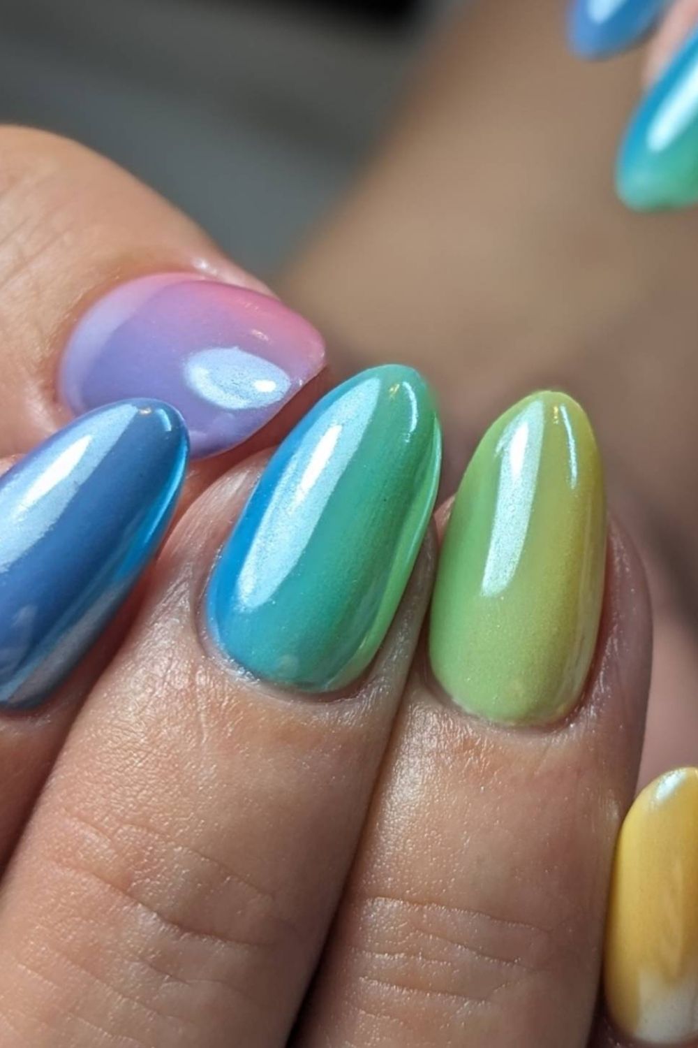 55 Trendy Summer Almond Nails Designs | Must Try In 21 Iridescent Glow