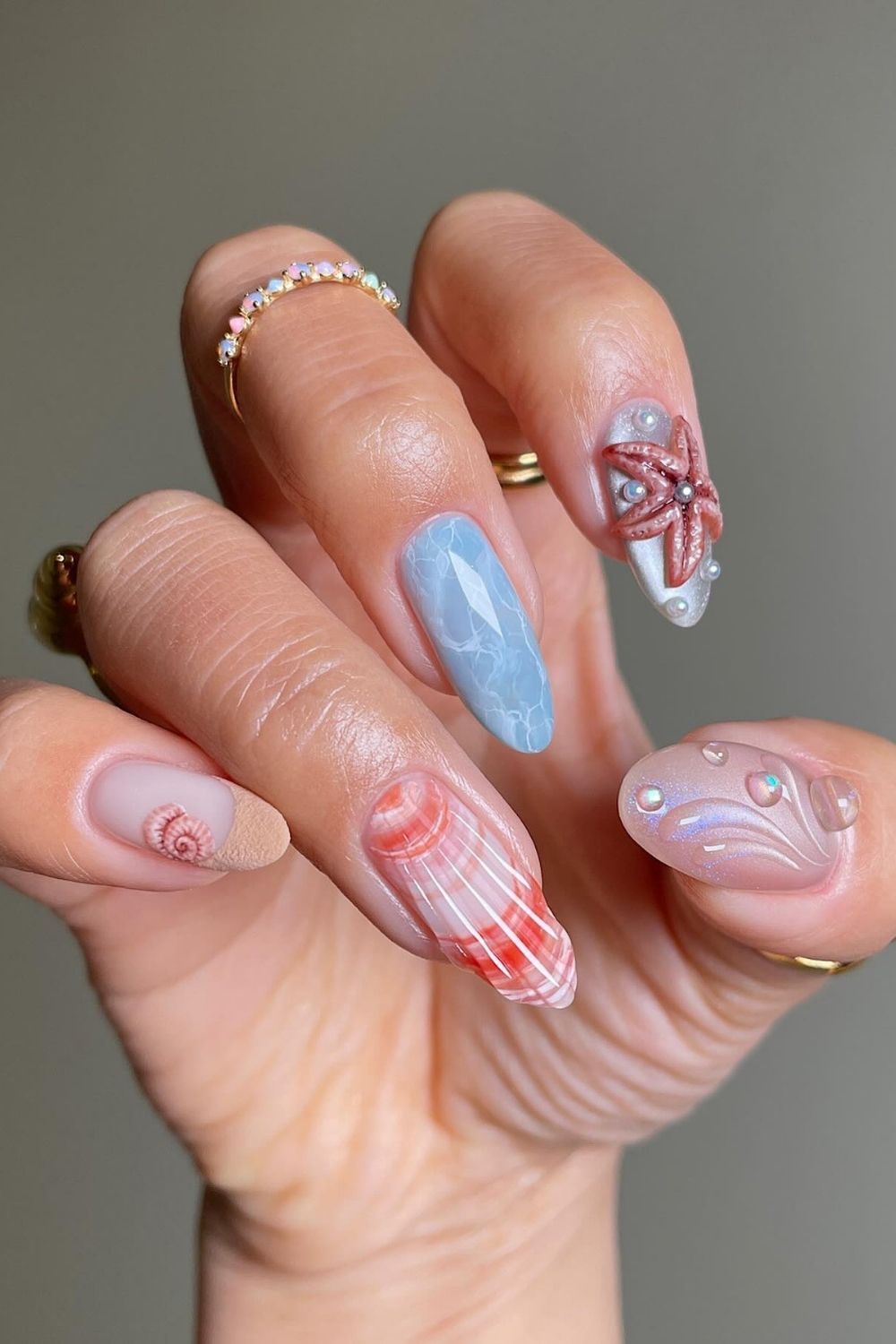 55 Trendy Summer Almond Nails Designs | Must Try In 40 Oceanic Treasures