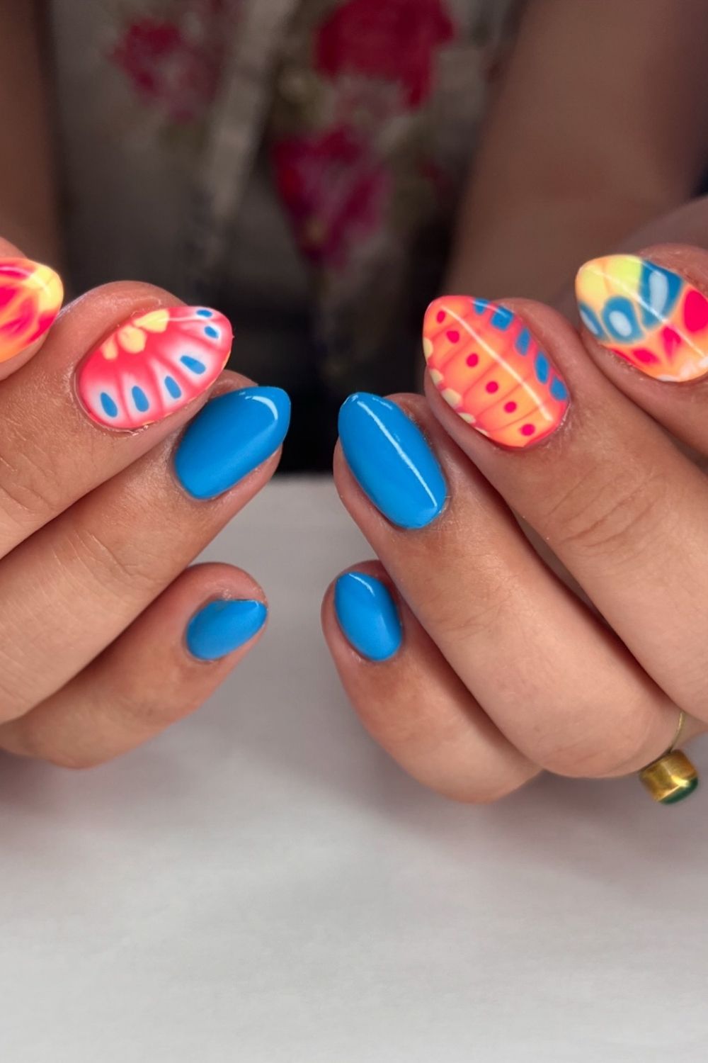 55 Trendy Summer Almond Nails Designs | Must Try In 43 Blue Lagoon