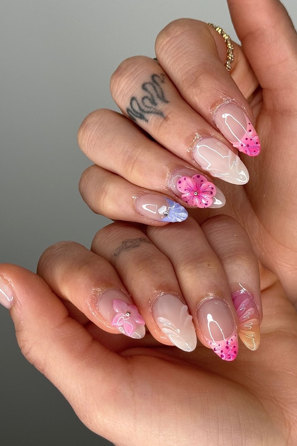 55 Trendy Summer Almond Nails Designs | Must Try In 52 Pink Blossoms