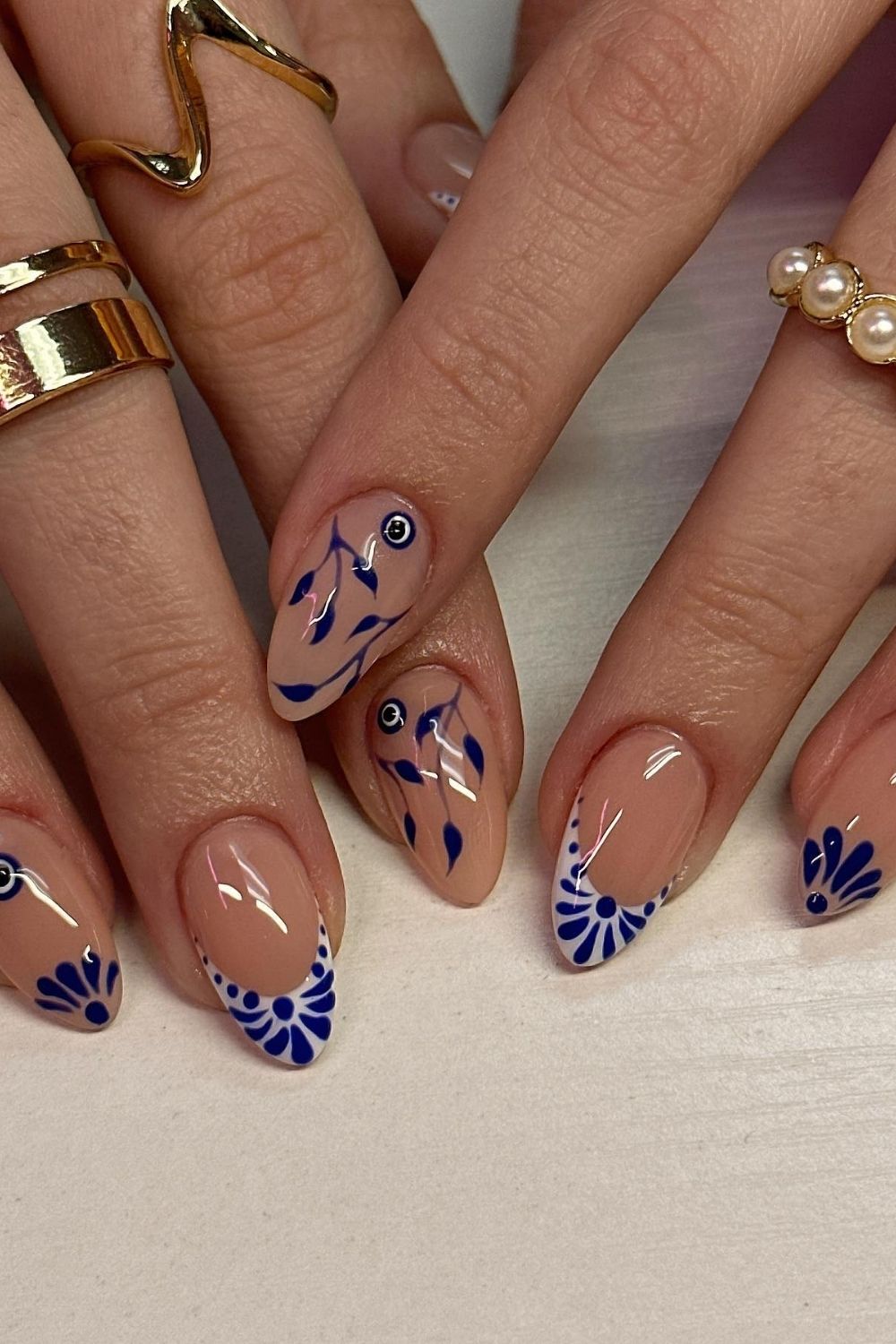 55 Trendy Summer Almond Nails Designs | Must Try In 51 Blue Elegance