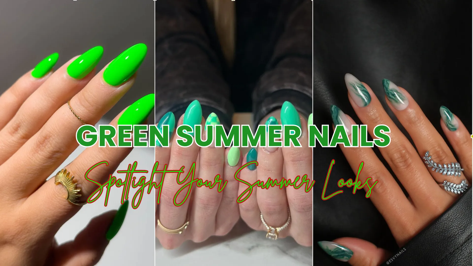 Fresh and Trendy Green Summer Nails