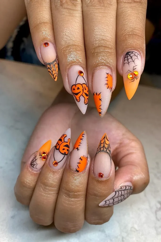 45 Halloween Acrylic Nails for 2025 25 Halloween Acrylic Nails 25