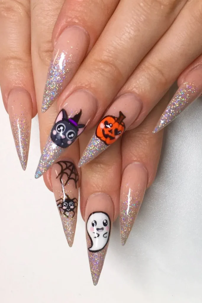 19 Halloween Cat Nails Perfect For This Season 7 Halloween Cat Nails 6