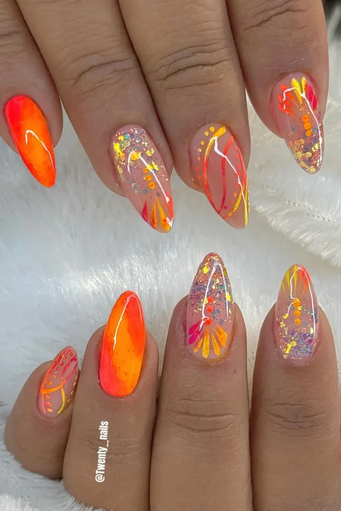 28 Orange Summer Nails That Brighten Up Your Look 2 Orange Summer Nails 1