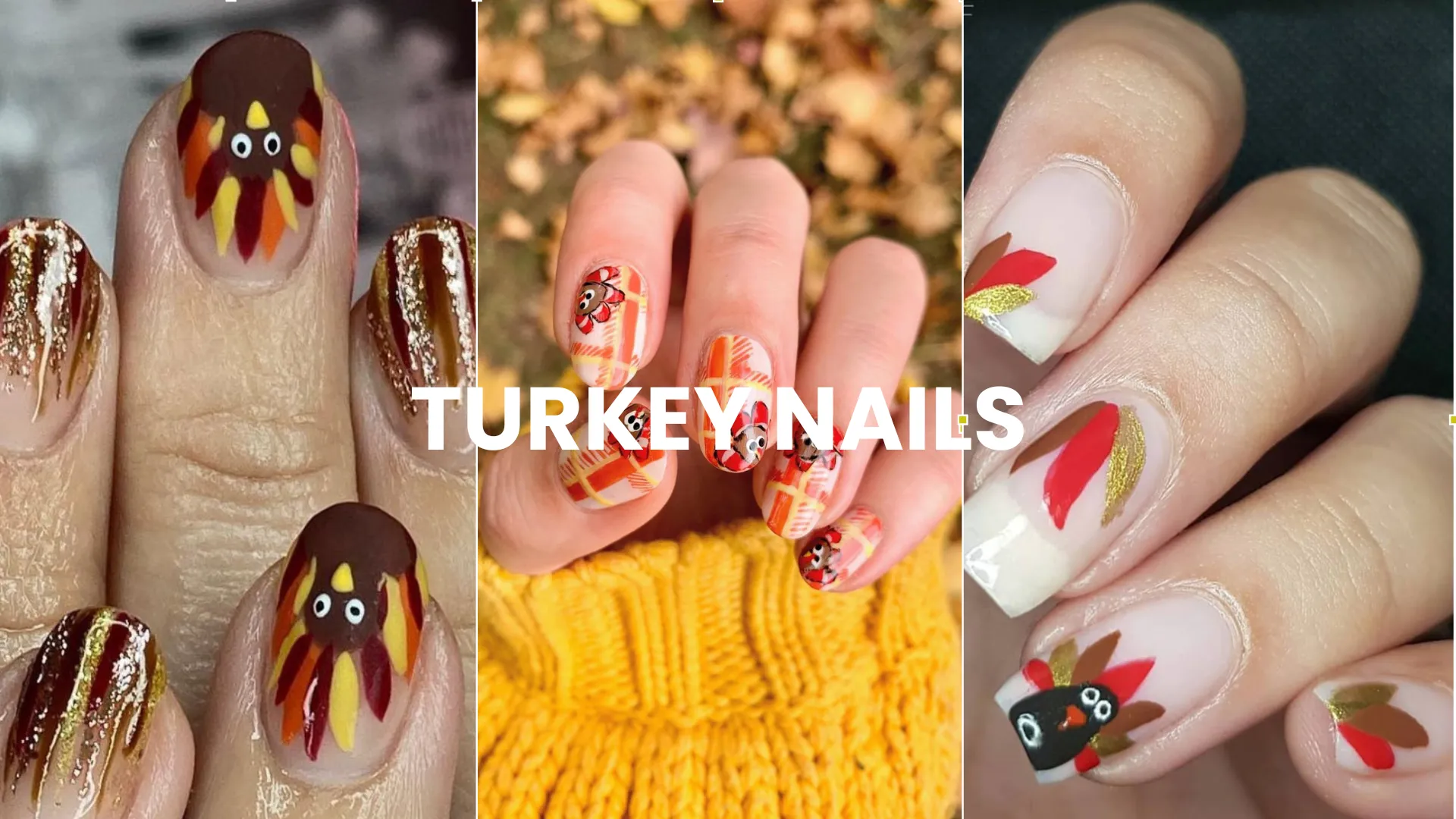 Festive Turkey Nails for a Playful