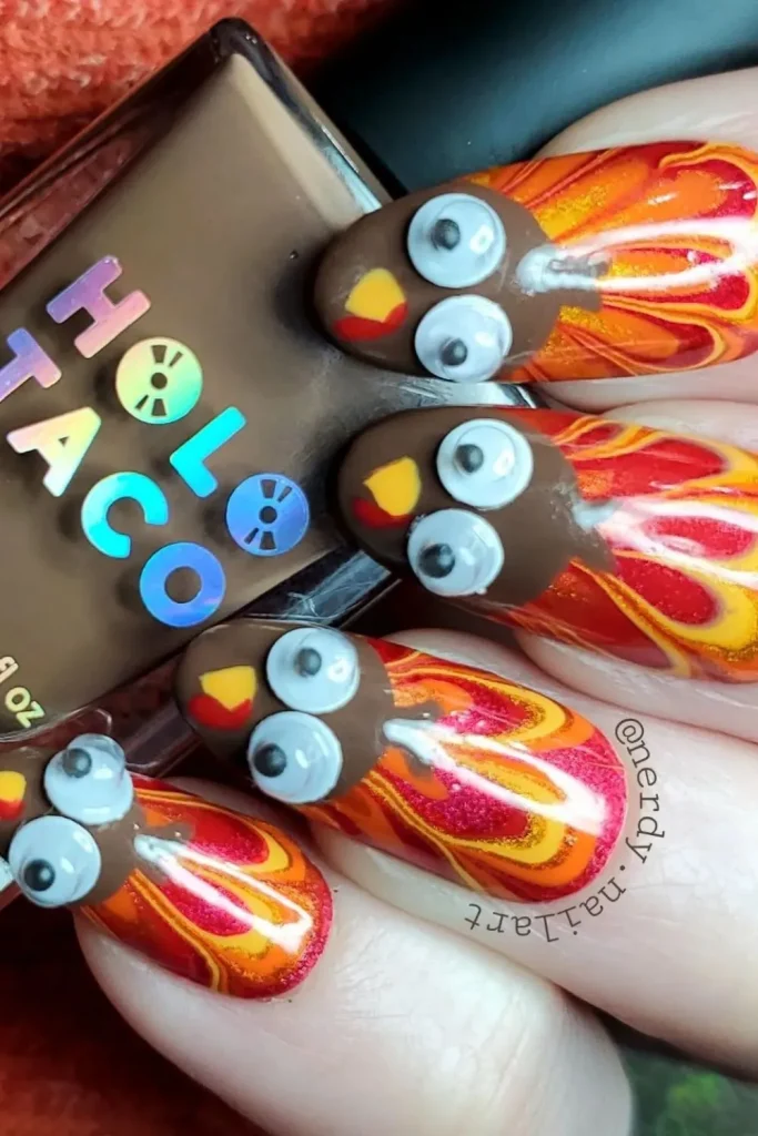 30+ Festive Turkey Nails | Perfect Look 15 Turkey Nails 14