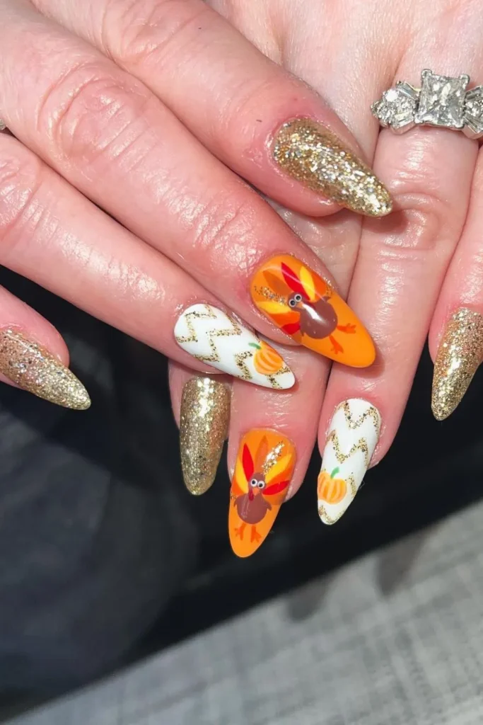 30+ Festive Turkey Nails | Perfect Look 16 Turkey Nails 15