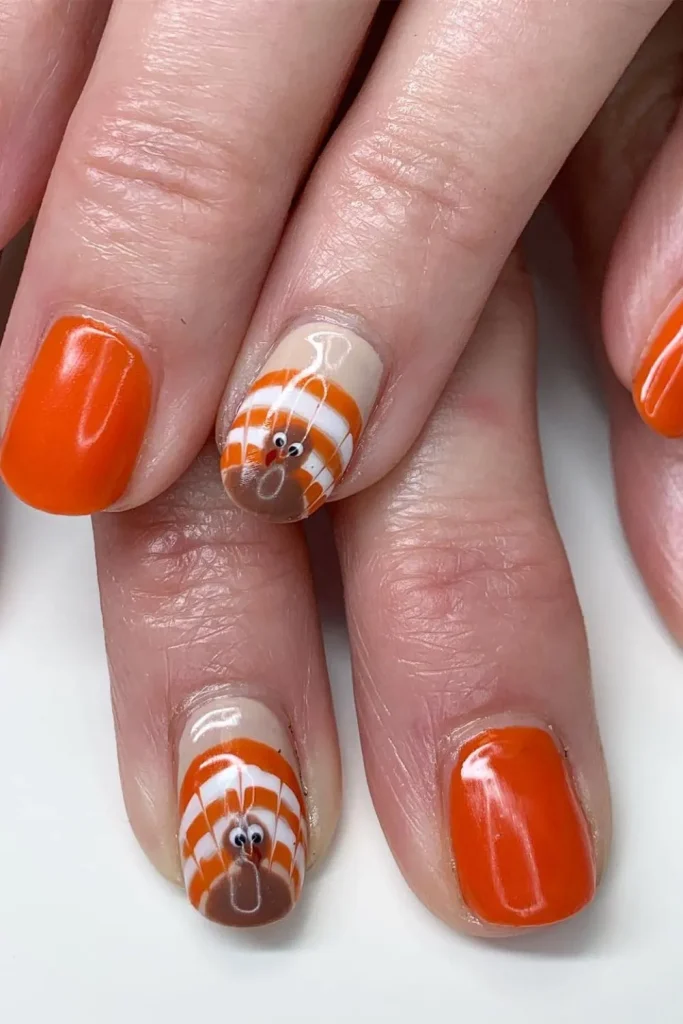30+ Festive Turkey Nails | Perfect Look 3 Turkey Nails 2