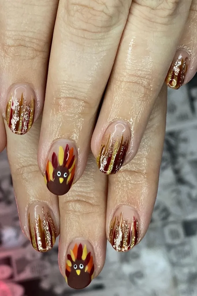 30+ Festive Turkey Nails | Perfect Look 4 Turkey Nails 3