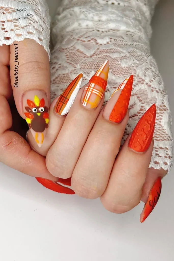 30+ Festive Turkey Nails | Perfect Look 32 Turkey Nails 31