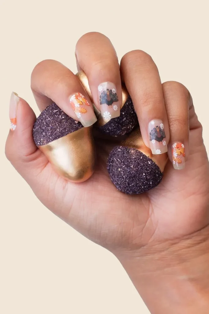 30+ Festive Turkey Nails | Perfect Look 5 Turkey Nails 4