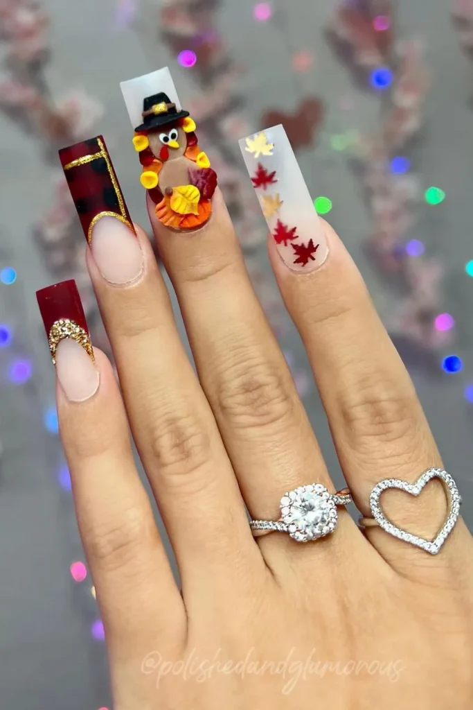 30+ Festive Turkey Nails | Perfect Look 6 Turkey Nails 5