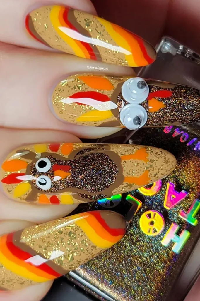 30+ Festive Turkey Nails | Perfect Look 8 Turkey Nails 7